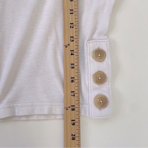 Banana Republic Factory Cream Semi-Cropped Short Sleeve Flutter Tee Size Medium - Picture 10 of 10